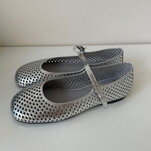 Jeffrey Campbell Silver Mary Jane Flats